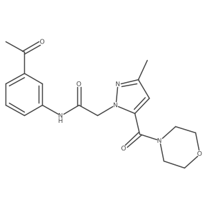 N-(3-acetylphenyl)-2-(3-methyl-5-(morpholine-4-carbonyl)-1H-pyrazol-1-yl)acetamide Structure