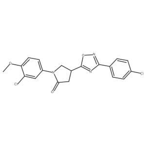1-(3-Chloro-4-methoxyphenyl)-4-[3-(4-chlorophenyl)-1,2,4-oxadiazol-5-yl]-2-pyrrolidinone结构式