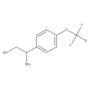 2-Amino-2-{4-[(trifluoromethyl)sulfanyl]phenyl}ethan-1-ol结构式