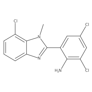 2,4-Dichloro-6-(7-chloro-1-methyl-1H-benzimidazol-2-yl)benzenamine结构式