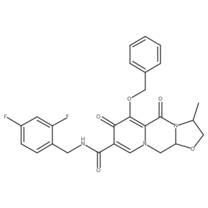 (3S,11aR)-6-(benzyloxy)-N-(2,4-difluorobenzyl)-3-methyl-5,7-dioxo-2,3,5,7,11,11a-hexahydrooxazolo[3,2-a]pyrido[1,2-d]pyrazine-8-carboxamide结构式