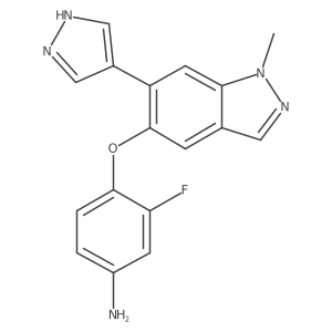 3-Fluoro-4-[[1-methyl-6-(1H-pyrazol-4-yl)-1H-indazol-5-yl]oxy]benzenamine结构式
