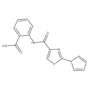 N-(2-carbamoylphenyl)-2-(1H-pyrrol-1-yl)thiazole-4-carboxamide结构式
