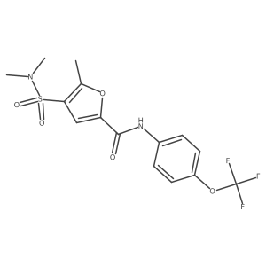 4-(N,N-dimethylsulfamoyl)-5-methyl-N-(4-(trifluoromethoxy)phenyl)furan-2-carboxamide结构式