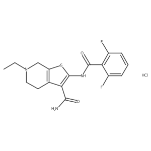 2-(2,6-Difluorobenzamido)-6-ethyl-4,5,6,7-tetrahydrothieno[2,3-c]pyridine-3-carboxamide hydrochloride结构式