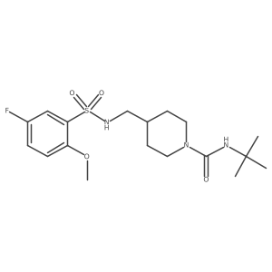 N-(tert-butyl)-4-((5-fluoro-2-methoxyphenylsulfonamido)methyl)piperidine-1-carboxamide结构式