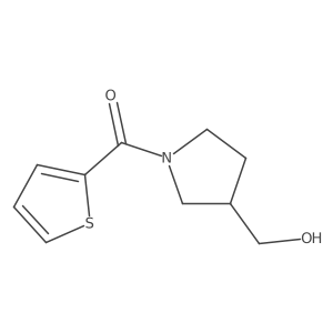 (3-(Hydroxymethyl)pyrrolidin-1-yl)(thiophen-2-yl)methanone结构式