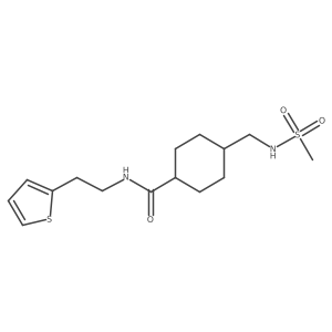 4-(methanesulfonamidomethyl)-N-[2-(thiophen-2-yl)ethyl]cyclohexane-1-carboxamide结构式