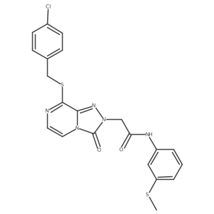 2-(8-{[(4-chlorophenyl)methyl]sulfanyl}-3-oxo-2H,3H-[1,2,4]triazolo[4,3-a]pyrazin-2-yl)-N-[3-(methylsulfanyl)phenyl]acetamide结构式