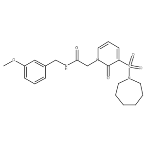 2-(3-(azepan-1-ylsulfonyl)-2-oxopyridin-1(2H)-yl)-N-(3-methoxybenzyl)acetamide结构式