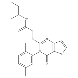 N-(butan-2-yl)-2-{[3-(2,5-dimethylphenyl)-4-oxo-3,4-dihydrothieno[3,2-d]pyrimidin-2-yl]sulfanyl}acetamide结构式