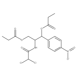 Bispropanoic acid (1R,2R)-1-(4-nitrophenyl)-2-[(dichloroacetyl)amino]propane-1,3-diyl ester结构式