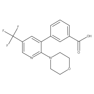 3-(2-Morpholin-4-yl-5-trifluoromethyl-pyridin-3-yl)-benzoic acid结构式
