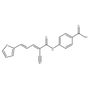 4-[2-Cyano-5-(furan-2-yl)penta-2,4-dienamido]benzoic acid结构式