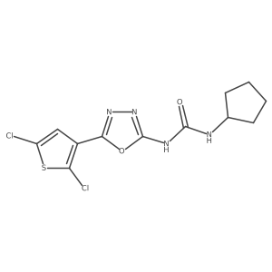 1-Cyclopentyl-3-[5-(2,5-dichlorothiophen-3-yl)-1,3,4-oxadiazol-2-yl]urea Structure