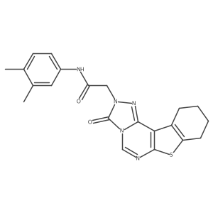 N-(3,4-dimethylphenyl)-2-{5-oxo-10-thia-3,4,6,8-tetraazatetracyclo[7.7.0.0^{2,6}.0^{11,16}]hexadeca-1(9),2,7,11(16)-tetraen-4-yl}acetamide Structure