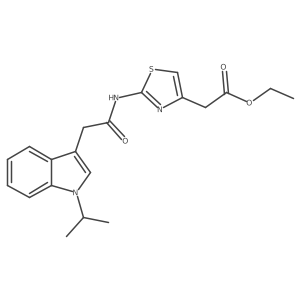 ethyl [2-({[1-(propan-2-yl)-1H-indol-3-yl]acetyl}amino)-1,3-thiazol-4-yl]acetate Structure