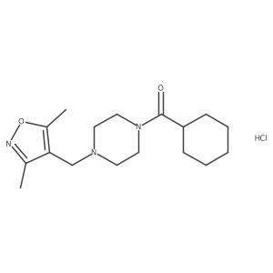 Cyclohexyl(4-((3,5-dimethylisoxazol-4-yl)methyl)piperazin-1-yl)methanone hydrochloride Structure