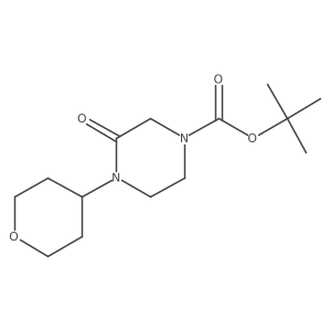 tert-butyl 3-oxo-4-(tetrahydro-2H-pyran-4-yl)piperazine-1-carboxylate结构式
