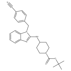tert-Butyl 4-((1-(4-cyanobenzyl)-1H-benzo[d]imidazol-2-yl)amino)piperidine-1-carboxylate Structure