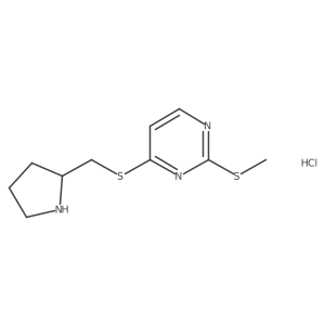 2-(Methylthio)-4-((pyrrolidin-2-ylmethyl)thio)pyrimidine hydrochloride Structure