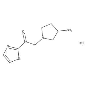 (R)-2-(3-aminopyrrolidin-1-yl)-1-(thiazol-2-yl)ethanone hydrochloride结构式