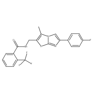 N-((6-(4-fluorophenyl)-3-methylimidazo[2,1-b]thiazol-2-yl)methyl)-2-(trifluoromethyl)benzamide结构式