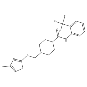 4-(((4-methylthiazol-2-yl)thio)methyl)-N-(2-(trifluoromethyl)phenyl)piperidine-1-carboxamide Structure