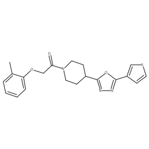 2-(2-methylphenoxy)-1-[4-[5-(3-thienyl)-1,3,4-oxadiazol-2-yl]-1-piperidyl]ethanone Structure