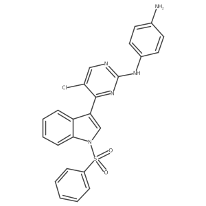 4-N-[4-[1-(benzenesulfonyl)indol-3-yl]-5-chloropyrimidin-2-yl]benzene-1,4-diamine结构式