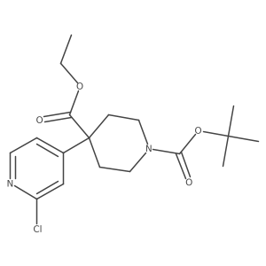 1-(Tert-butyl) 4-ethyl 4-(2-chloropyridin-4-yl)piperidine-1,4-dicarboxylate结构式