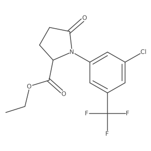 Ethyl 1-[3-chloro-5-(trifluoromethyl)phenyl]-5-oxopyrrolidine-2-carboxylate结构式
