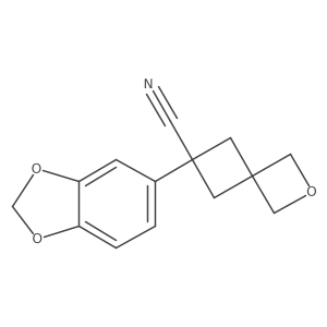 6-(1,3-Dioxaindan-5-yl)-2-oxaspiro[3.3]heptane-6-carbonitrile Structure