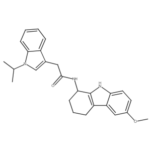 N-(6-methoxy-2,3,4,9-tetrahydro-1H-carbazol-1-yl)-2-[1-(propan-2-yl)-1H-indol-3-yl]acetamide Structure