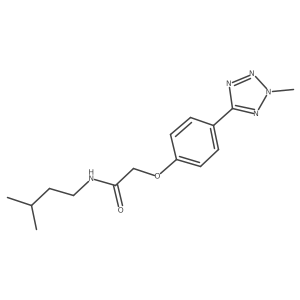 N-(3-methylbutyl)-2-[4-(2-methyl-2H-tetrazol-5-yl)phenoxy]acetamide结构式