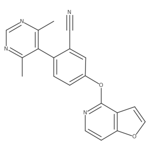 2-(4,6-Dimethylpyrimidin-5-yl)-5-(furo[3,2-c]pyridin-4-yloxy)benzonitrile Structure