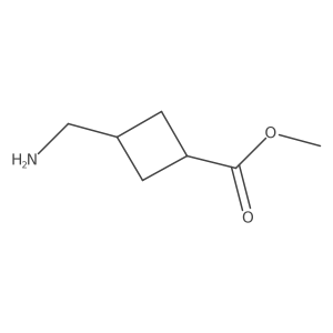 Methyl 3-(aminomethyl)cyclobutane-1-carboxylate结构式