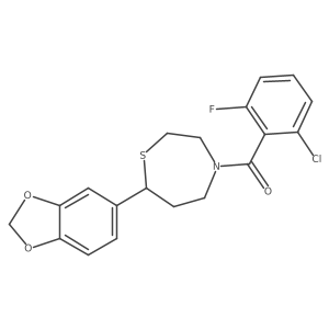 (7-(Benzo[d][1,3]dioxol-5-yl)-1,4-thiazepan-4-yl)(2-chloro-6-fluorophenyl)methanone结构式