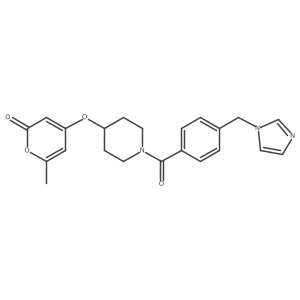 4-[(1-{4-[(1H-imidazol-1-yl)methyl]benzoyl}piperidin-4-yl)oxy]-6-methyl-2H-pyran-2-one结构式