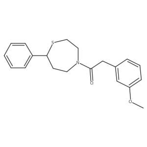 2-(3-Methoxyphenyl)-1-(7-phenyl-1,4-thiazepan-4-yl)ethanone Structure