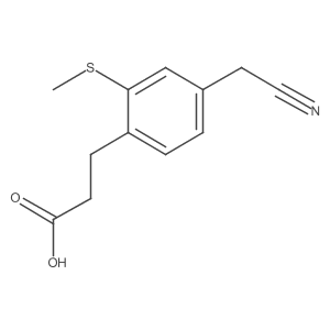 3-(4-(Cyanomethyl)-2-(methylthio)phenyl)propanoic acid Structure