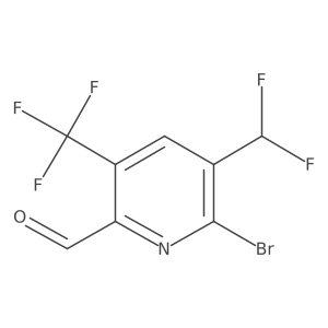 6-Bromo-5-(difluoromethyl)-3-(trifluoromethyl)picolinaldehyde结构式