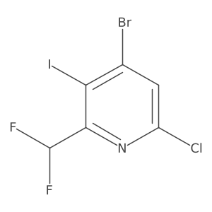 4-Bromo-6-chloro-2-(difluoromethyl)-3-iodopyridine Structure