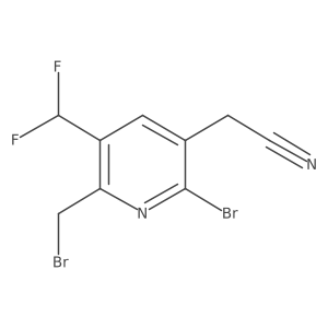 2-(2-Bromo-6-(bromomethyl)-5-(difluoromethyl)pyridin-3-yl)acetonitrile Structure