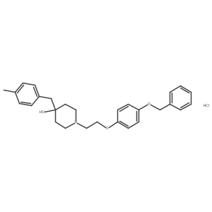 1-[2-(4-Benzyloxyphenoxy)ethyl]-4-hydroxy-4-(4-methylbenzyl)piperidine hydrochloride结构式