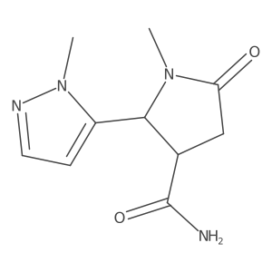 1-Methyl-2-(1-methyl-1H-pyrazol-5-yl)-5-oxopyrrolidine-3-carboxamide Structure