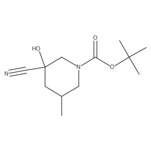 Tert-butyl 3-cyano-3-hydroxy-5-methylpiperidine-1-carboxylate Structure