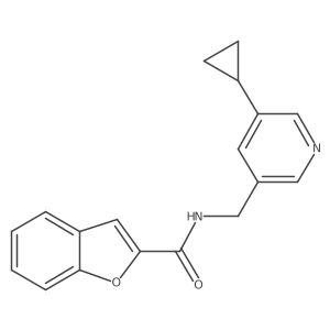 N-((5-cyclopropylpyridin-3-yl)methyl)benzofuran-2-carboxamide结构式