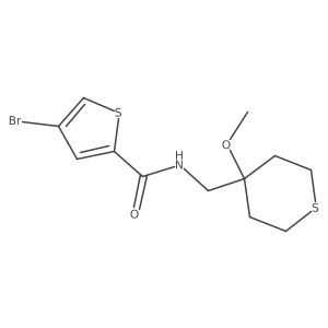 4-bromo-N-((4-methoxytetrahydro-2H-thiopyran-4-yl)methyl)thiophene-2-carboxamide结构式