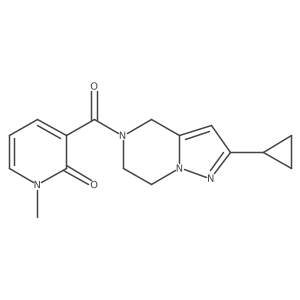 3-(2-cyclopropyl-4,5,6,7-tetrahydropyrazolo[1,5-a]pyrazine-5-carbonyl)-1-methylpyridin-2(1H)-one结构式